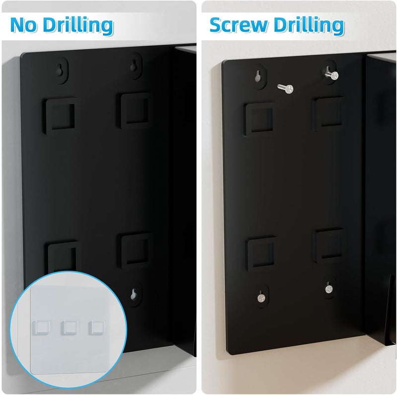 VITVITI Shampoo and Conditioner Dispenser for Shower, Refillable Shower Soap Dispensers 3 Chamber Wall Mounted, 10.2 OZ No Drill Plastic Shower/Body Wash Bottles for Bathroom (Black) - Image 5